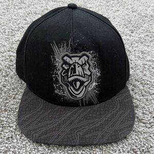 Kids Black and Gray Dinosaur Cap